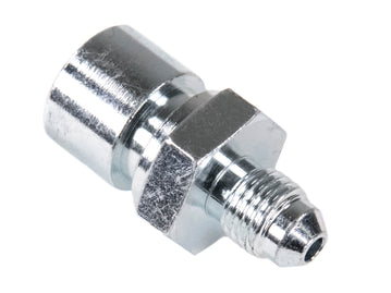 Brake Hardline Fitting, Male -3 AN to Female 3/8 in.x 24, Steel, Zinc Plated, Each 650201 Fragola